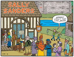 Sally Sanders in The Egalliv Examiner